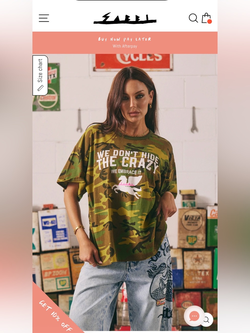 SABBI We Don't Hide The Crazy Regular Fit Tee - Camo Green
